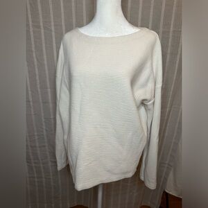 MAEVE Anthropologie Women’s Cream Ribbed Long Sleeve Tunic